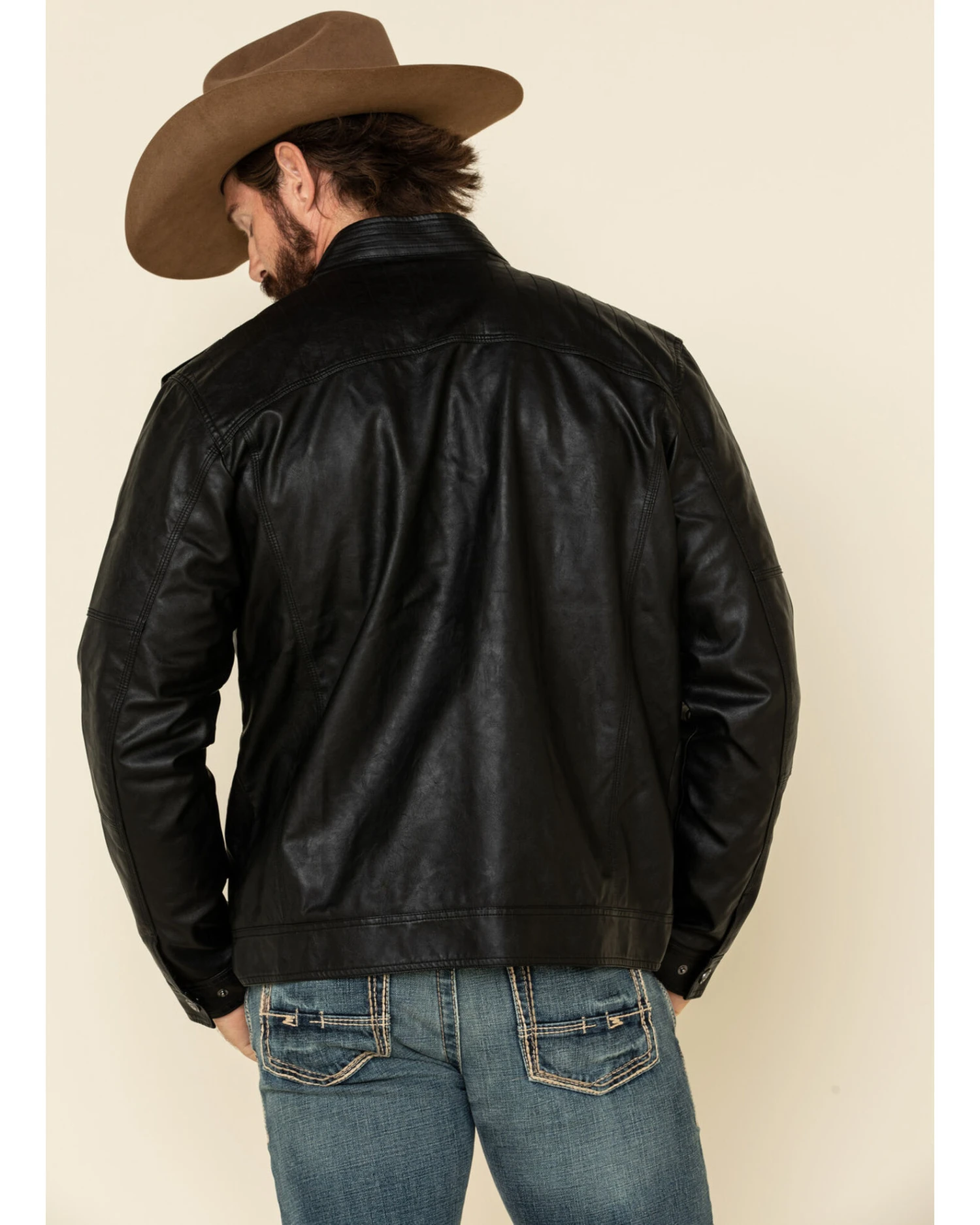 Cody James Men's Backwoods Distressed Faux Leather Moto Jacket - Tall - Image 5