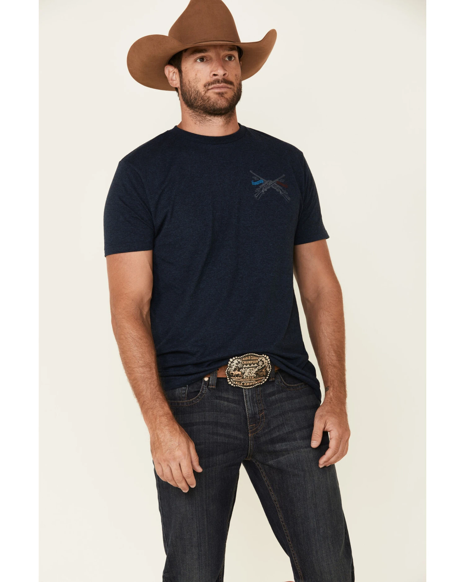 Cody James Men's Barn Sour Dark Wash Stretch Slim Straight Jeans - Image 3