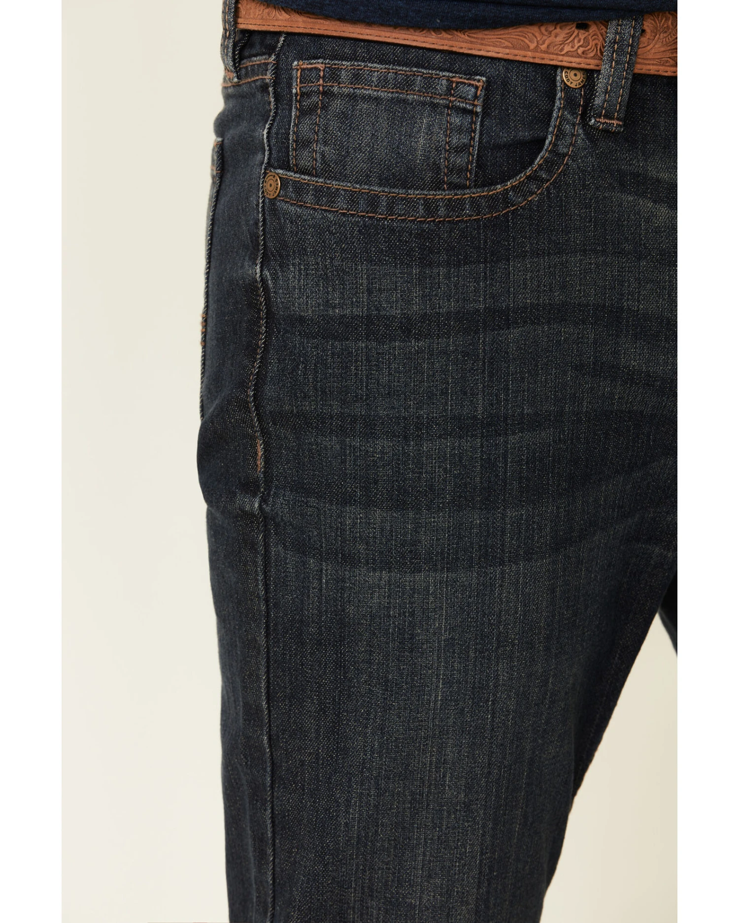 Cody James Men's Barn Sour Dark Wash Stretch Slim Straight Jeans - Image 2