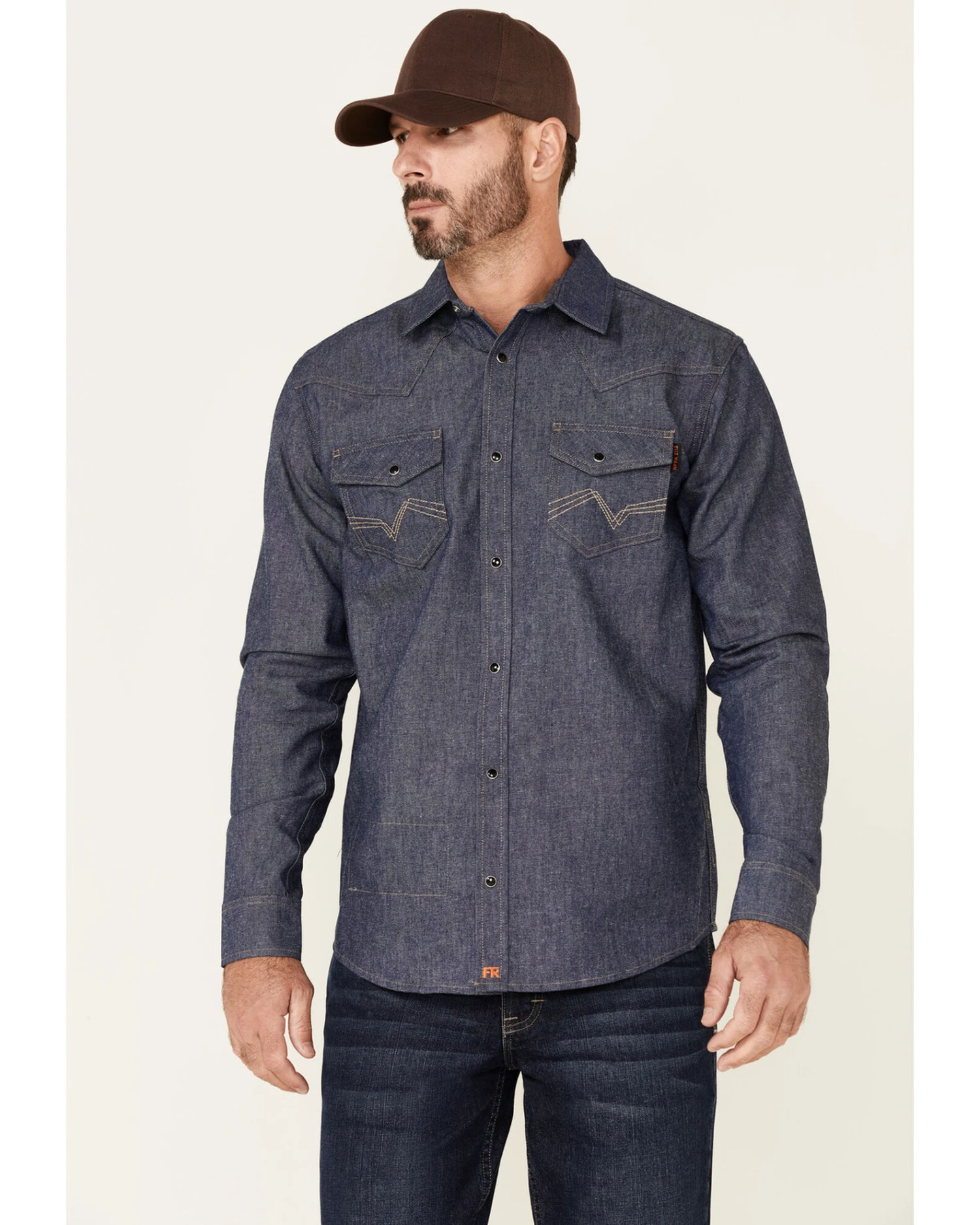 Cody James Men's FR Denim Long Sleeve Work Shirt - Image 3