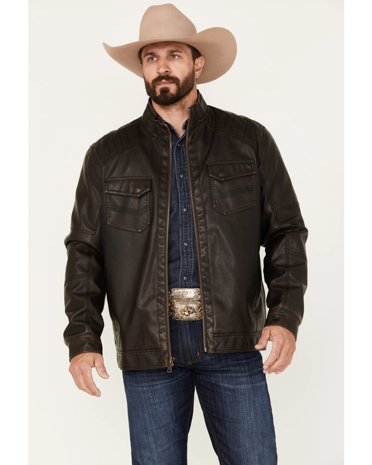 Cody James Men's Houston Distressed Moto Jacket - Image 2