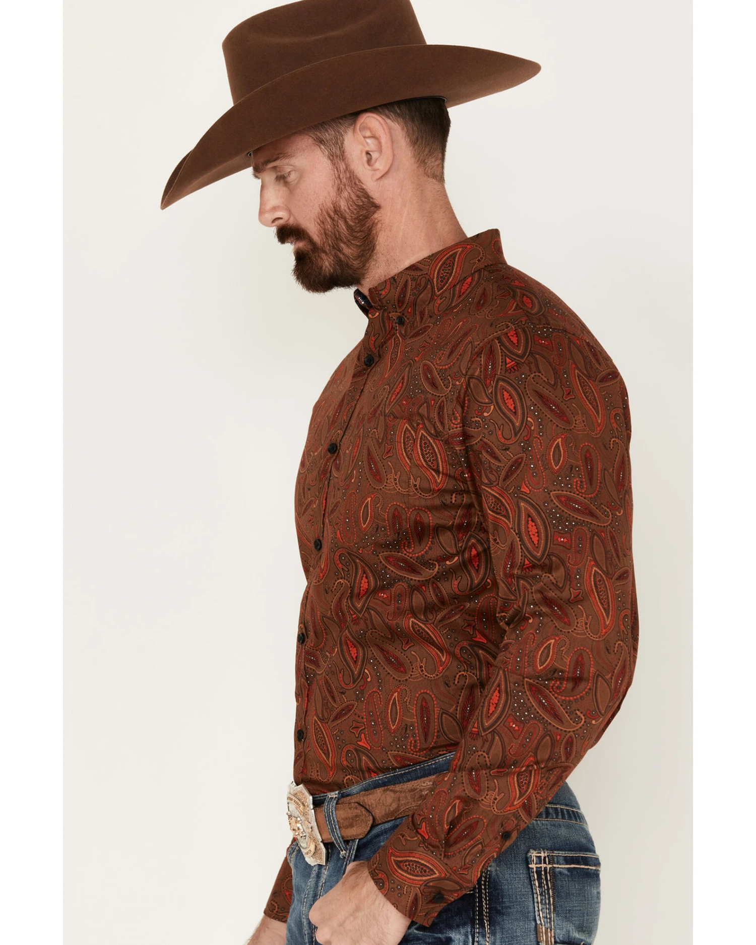 Cody James Men's Tortuga Paisley Print Button Down Western Shirt - Image 2