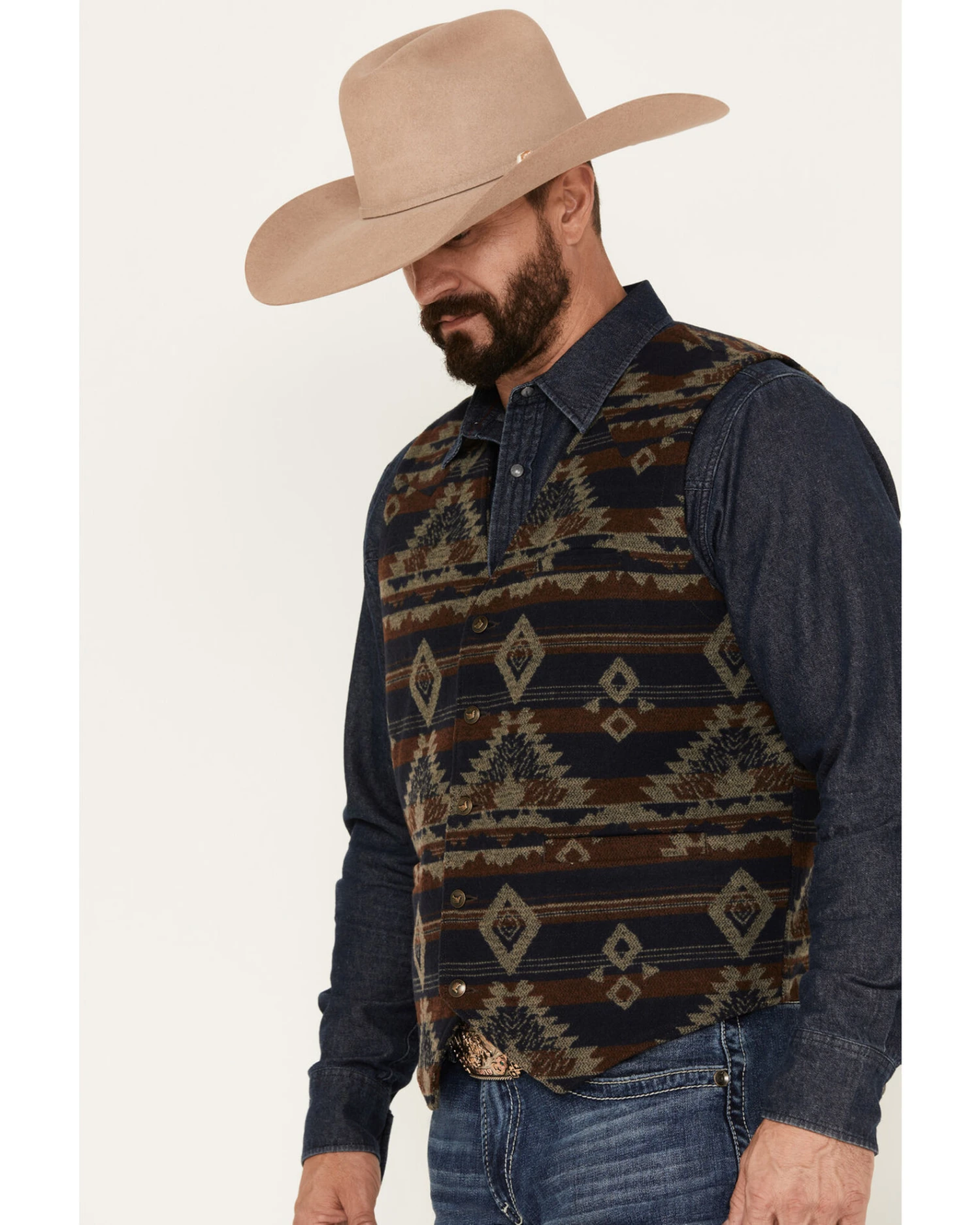 Cody James Men's Dakota Southwestern Jacquard Vest - Image 3