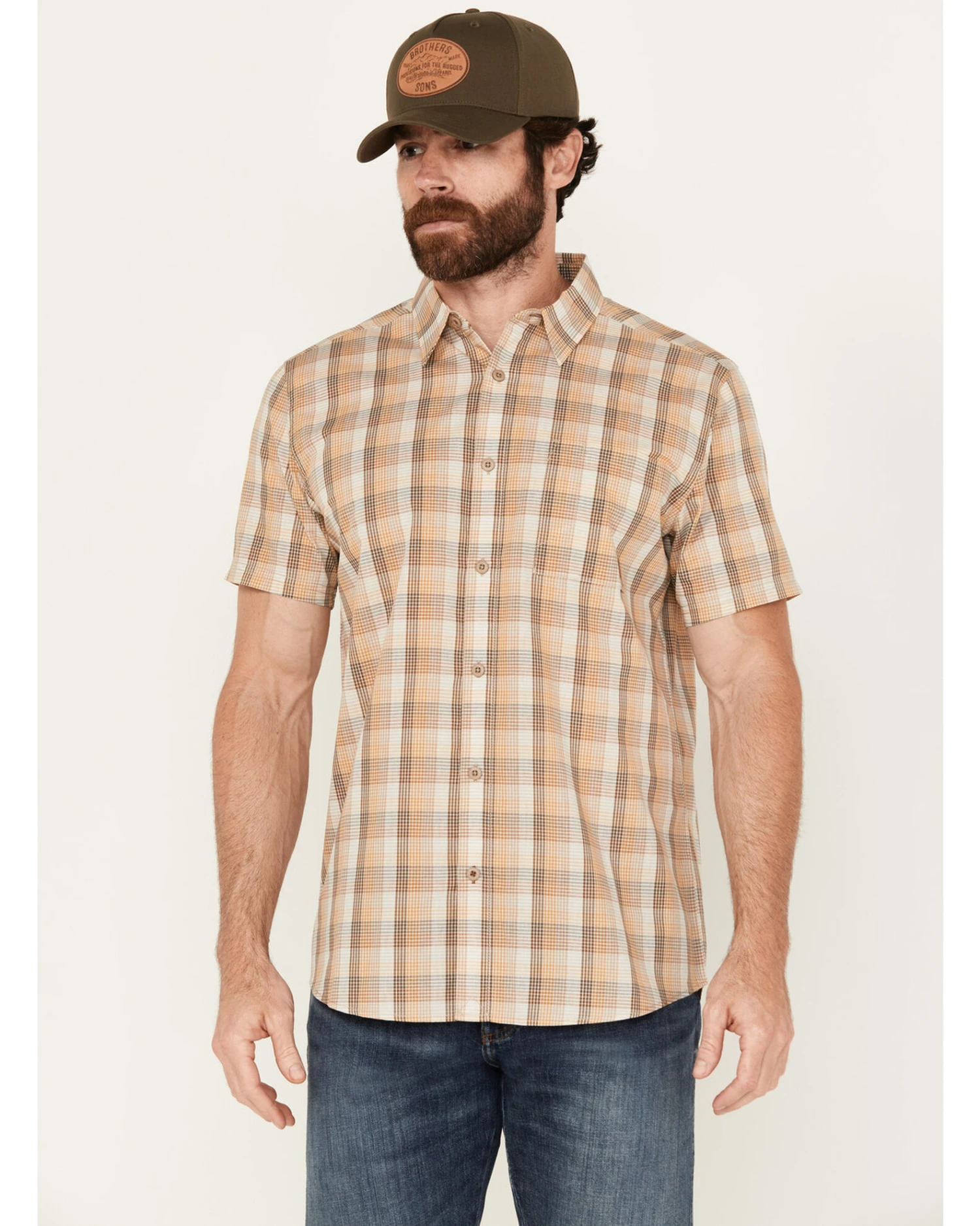 Cody James Men's Anderson Plaid Print Short Sleeve Button-Down Western Shirt - Image 3